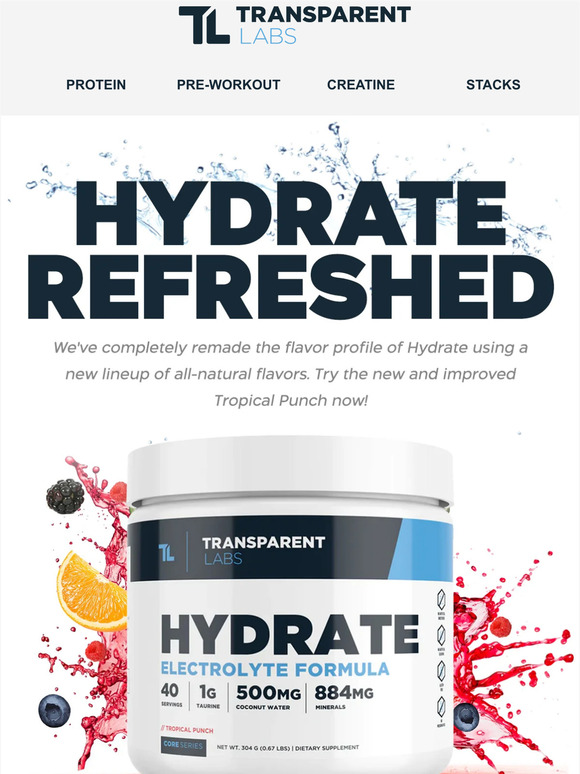 Transparent Labs New And Improved Hydration Milled