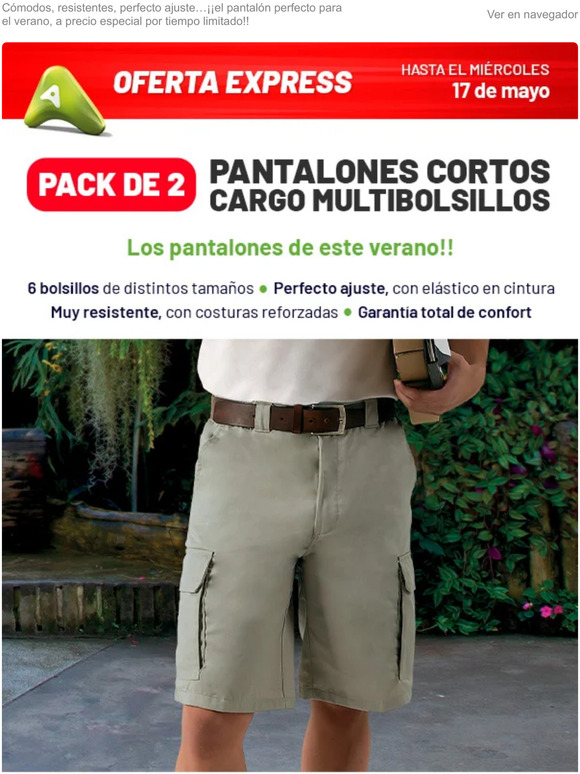 2 pantalones cortos multibolsillos por solo 39,99 euros