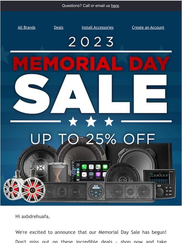 Memorial Day Sale Has Started - Don't Miss Out on up to 54% off!