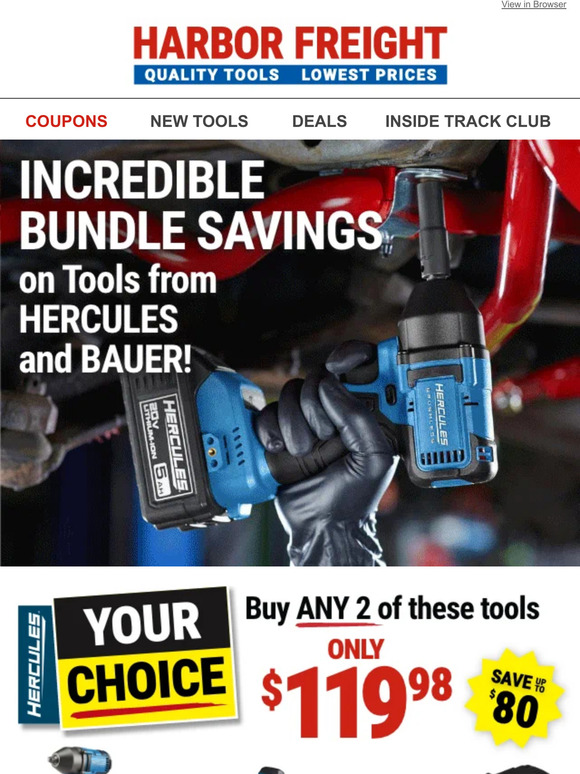 Harbor Freight Tools Unbeatable Savings on HERCULES & BAUER Bundle Deals Milled