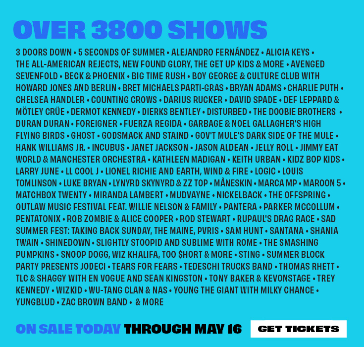 LiveNation On Sale Now! Concert Week Is Back With 25 AllIn Tickets