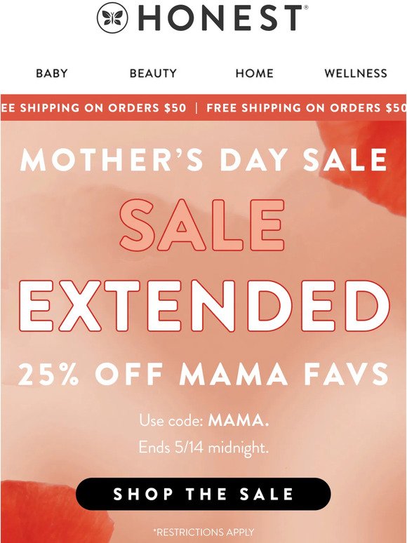 Sale Extended! 25% for Mama 🤍