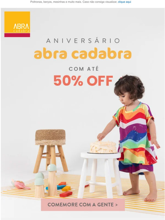 Até 50% OFF pra você comemorar com a gente! 🧡