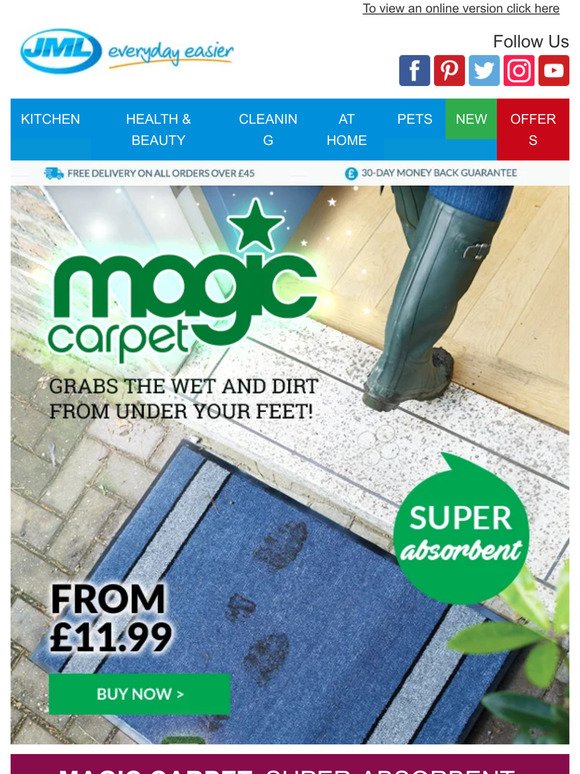 JML  Magic Carpet: Super-Absorbent Indoor & Outdoor Mat