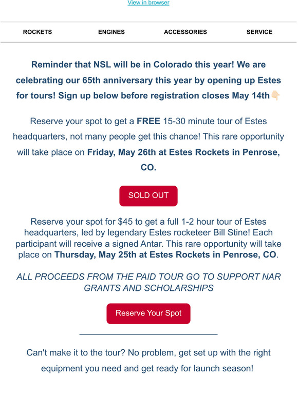 Estes Rockets: REMINDER NSL is in Colorado This Year, the Invite to ...
