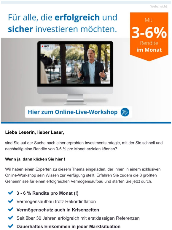 [Nicht verpassen] 3 - 6 % Rendite im Monat