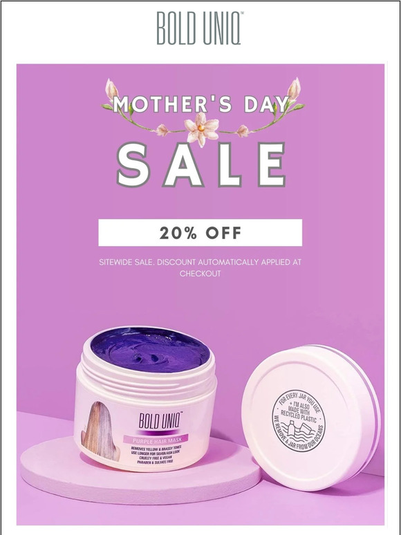 20% OFF Bold Uniq Mother's Day Sale