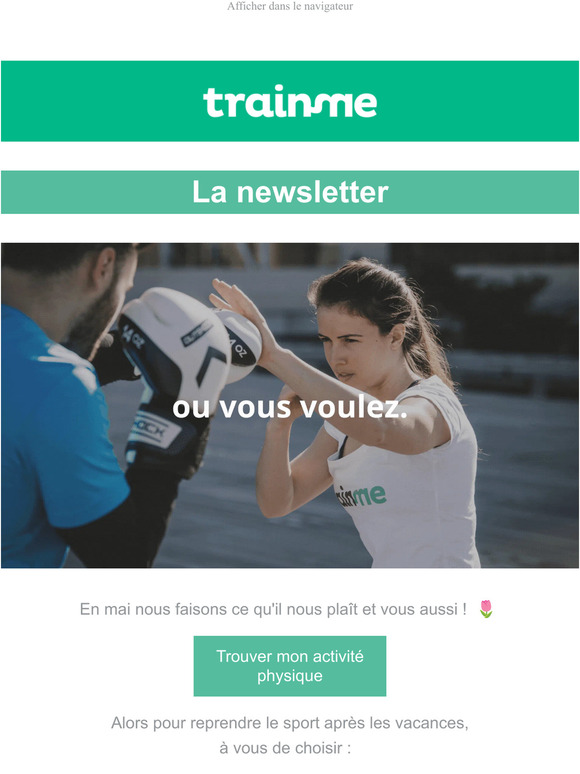 De nombreuses activités physiques vous attendent pour ce mois de mai !😉