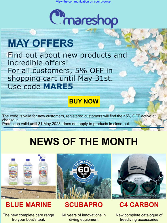 Mareshop: May offers 5% OFF for everybody