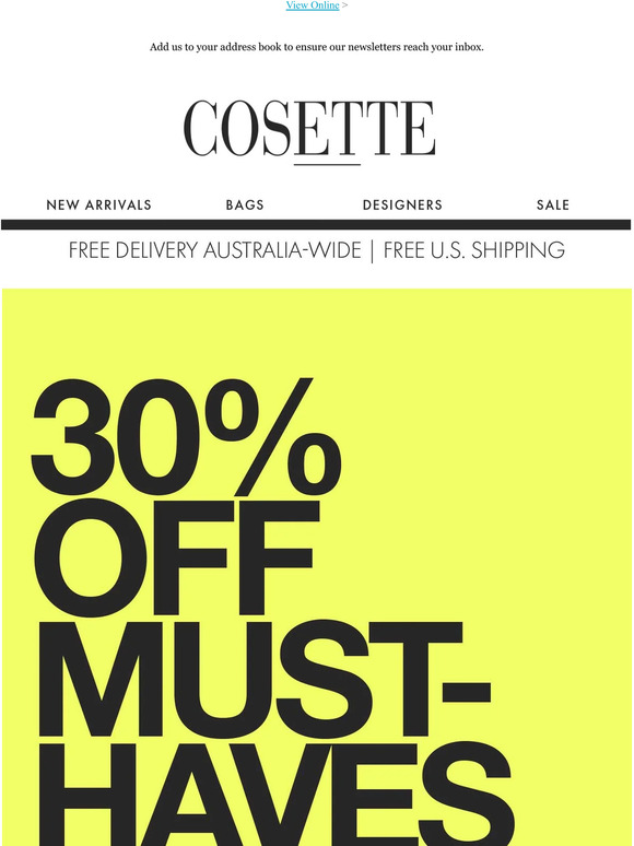 Your favourite at 30% off. Shop these Must-haves - all with extra 5% off | Enjoy free delivery