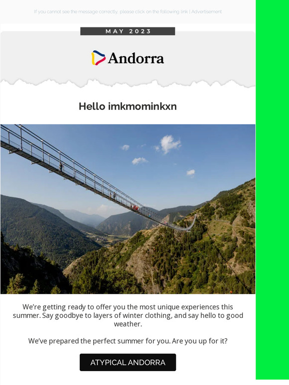 The most Atypical summer experiences are found in Andorra!