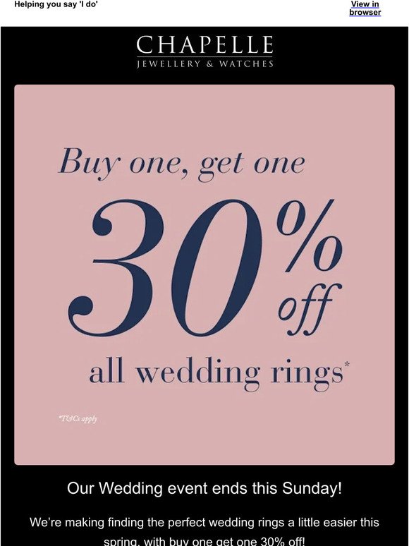Last chance to shop our wedding event 👰💒