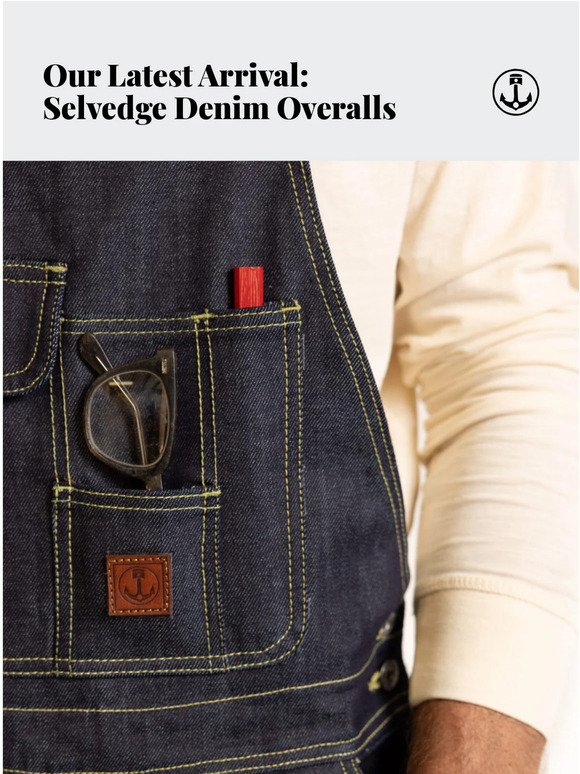 Iron and Resin Tatham Overalls in Selvedge Denim Milled