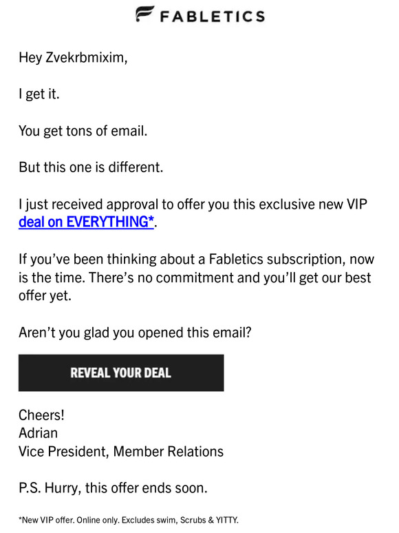 Hey look! It’s your exclusive deal 👀