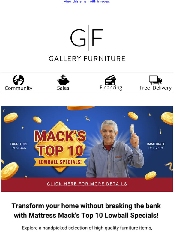 Gallery Furniture Shop Mattress Mack's Top 10 Lowball Specials 💸 Milled