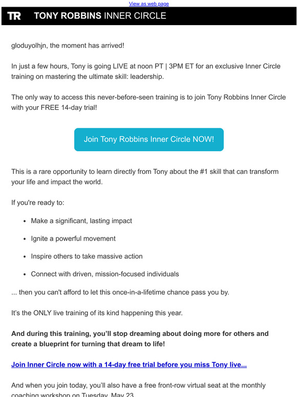 Don’t miss Tony LIVE, —!