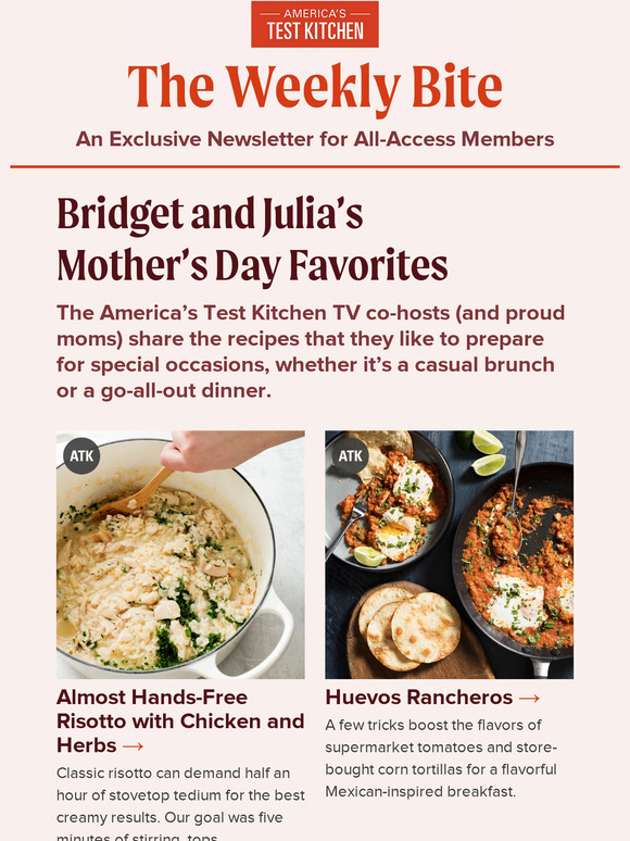 America's Test Kitchen: The Weekly Bite: Bridget and Julia’s Mother’s ...