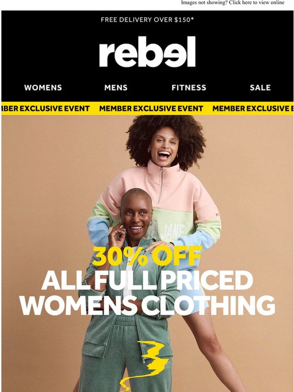 rebel sport - We'd be grinning too if we made the most of the 25% off  selected women's clothing sale at rebel 🛍 Available online and in-store!  Brands include Running Bare, PUMA