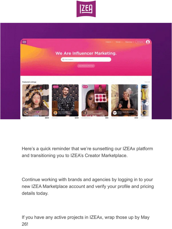 IZEAx -> The Creator Marketplace