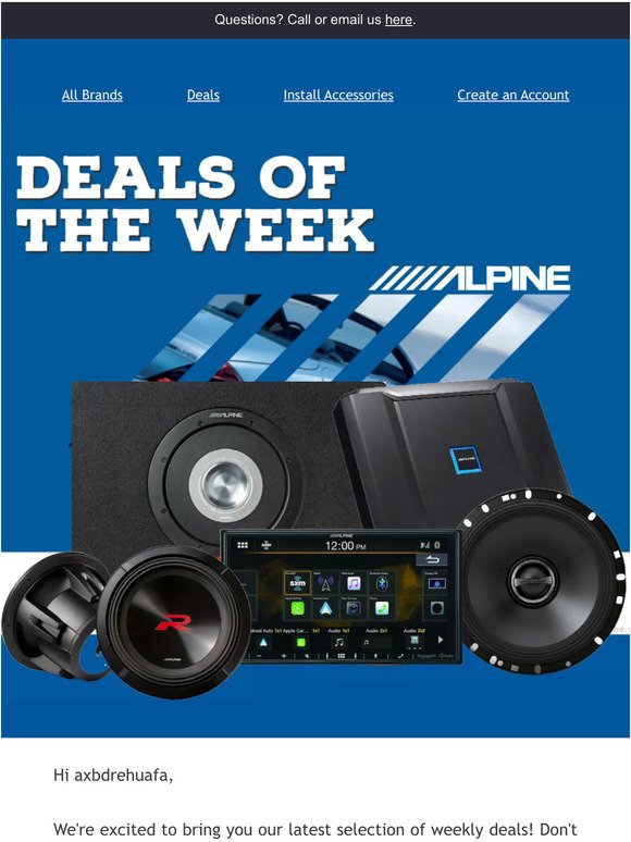 Limited Time Weekly Deals: Price drops on select Alpine products!