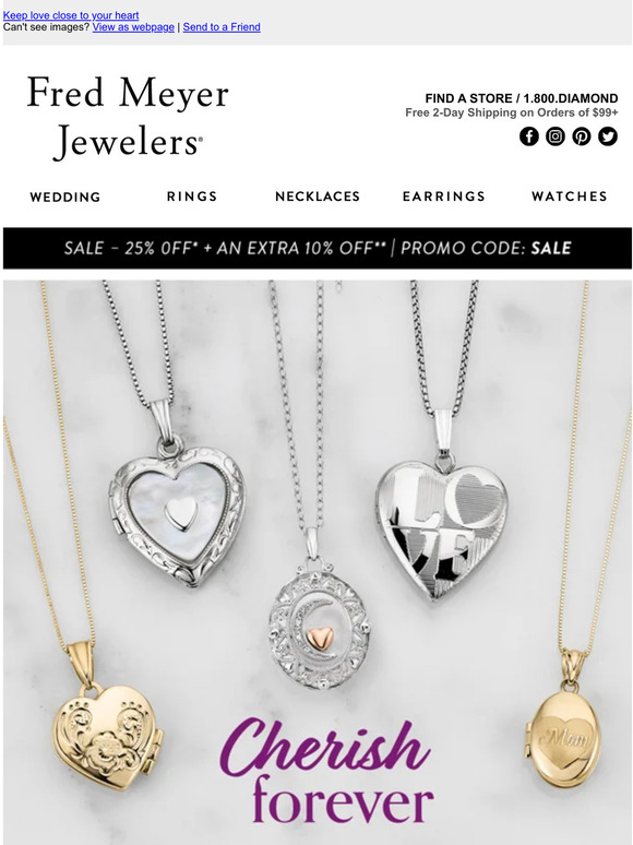 Jewelry, Fred Meyer Jewelers Double Heart Necklace