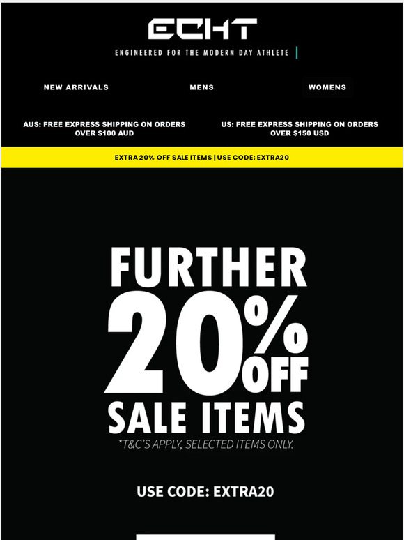 EXTRA 20% OFF Outlet. Last Chance