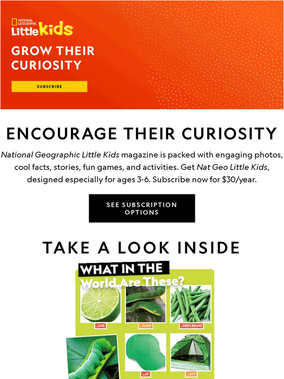 National Geographic: Inspire a lifelong love of reading and exploration