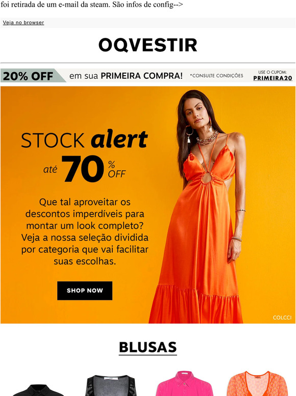 Até 70% OFF no seu look novo!