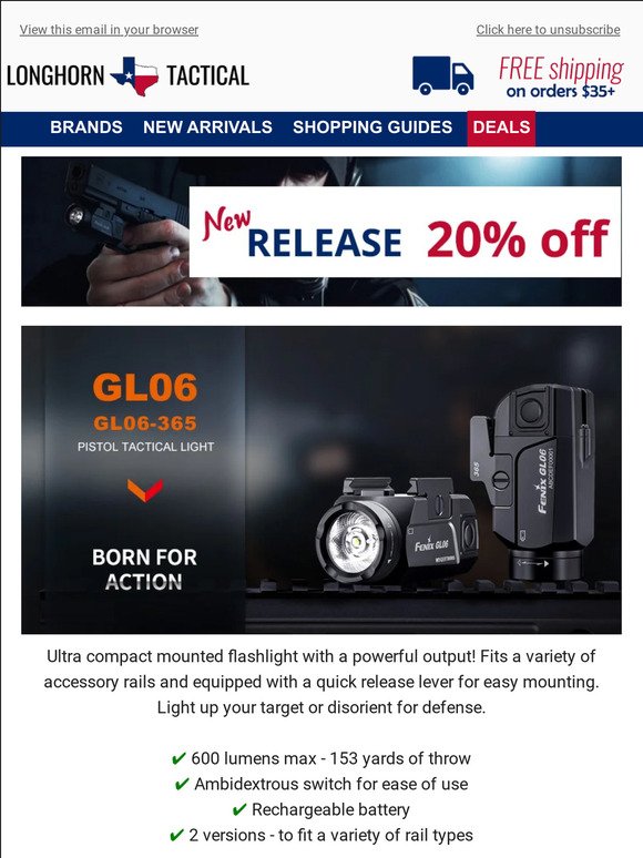 Bright Pistol Lights for Your Compact Handguns 💥 Fenix GL06/GL06-365 Mounted Flashlight