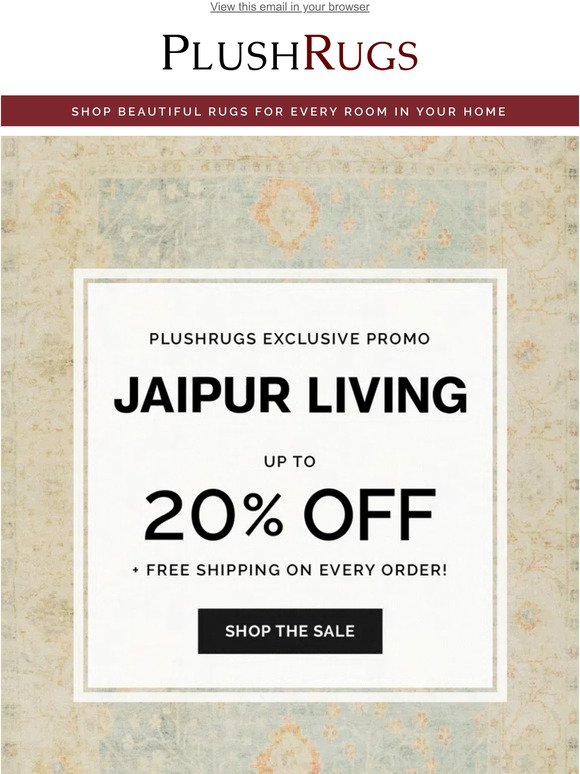 Jaipur Living up to 20% off!