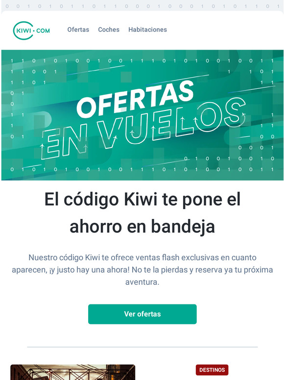 ¡No te pierdas nuestra venta flash! El código Kiwi ha descubierto vuelos desde $9