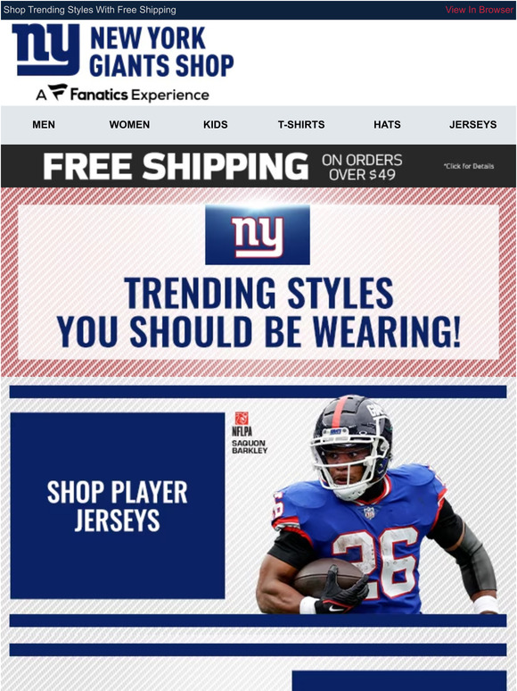 NY Giants Fan Shop: 2 Days, 25% OFF! Save On Official Styles Now