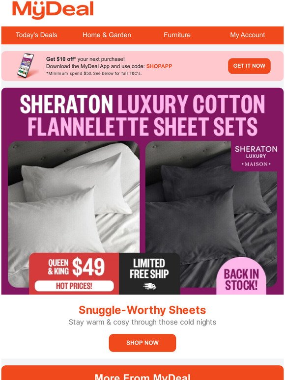 Restocked! Sheraton Flannelette Sheets $49🔥