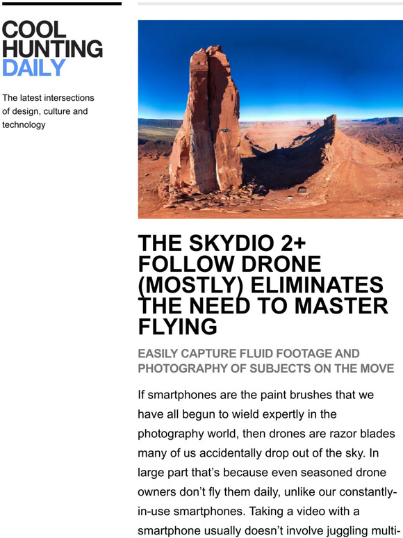 An easy-to-fly follow drone for capturing action footage and photography