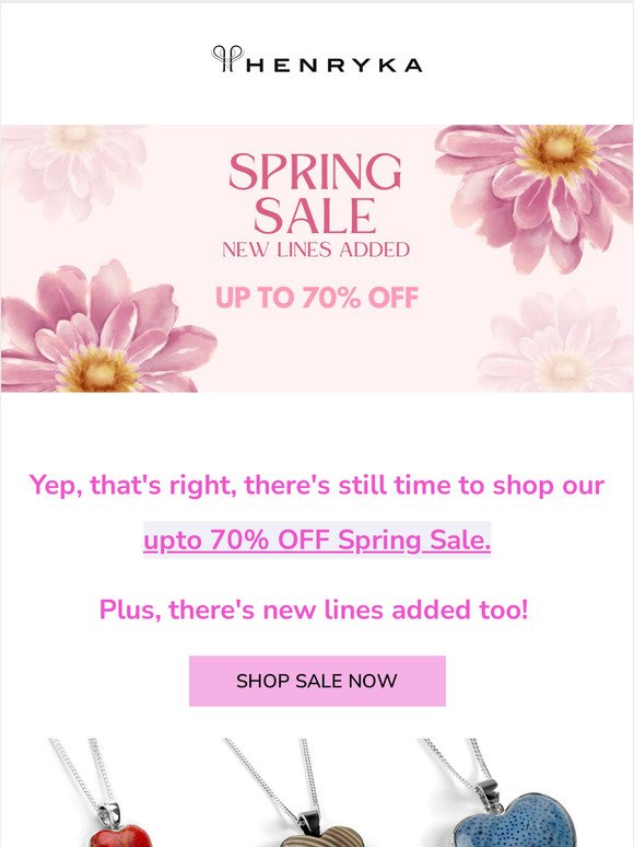 SPRING SALE CONTINUES 🌸