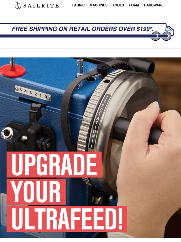 Sailrite FLASH SALE! 10 off Ultrafeed Upgrade Packages Milled