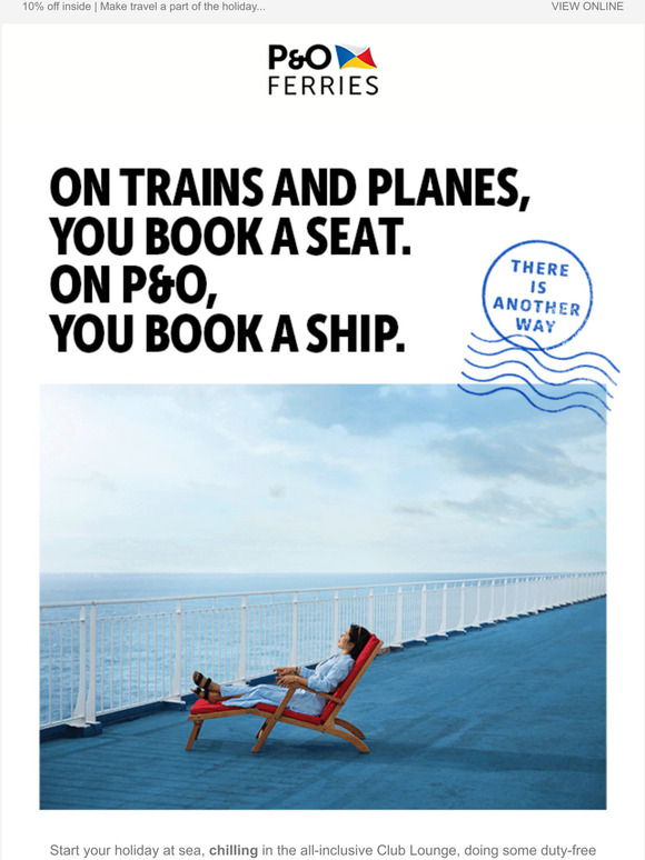 Book a ship (not a seat) this summer with 10% off ☀️
