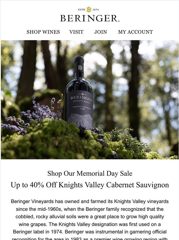 Up to 40% Off | Knights Valley Cabernet Sauvignon