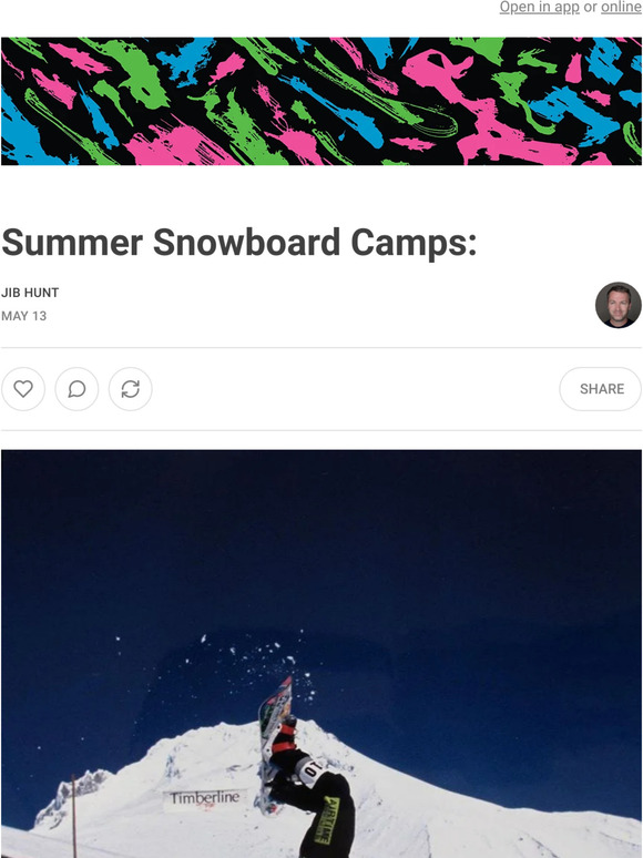 Summer Snowboard Camps: