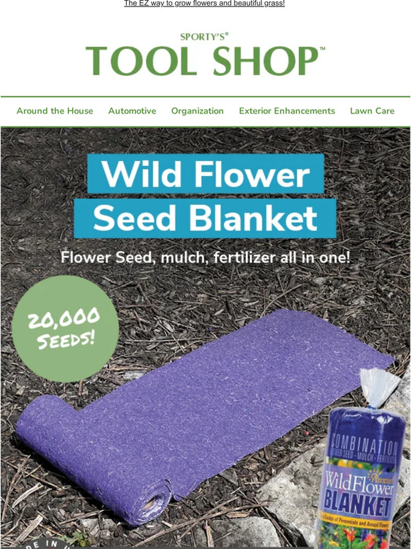 Sporty's Tool Shop Wildflower Seed Blanket & Climate Specific Grass