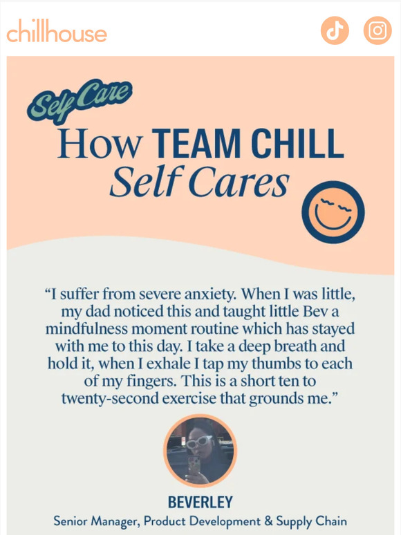 How Team Chill cares for their Mental Health 💜