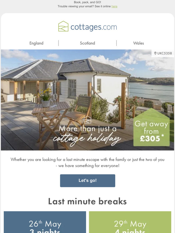 Last minute escapes from £305*