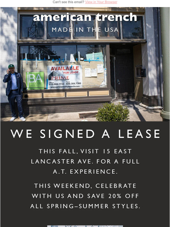 We Signed a Lease... So Save 20%!  🏬