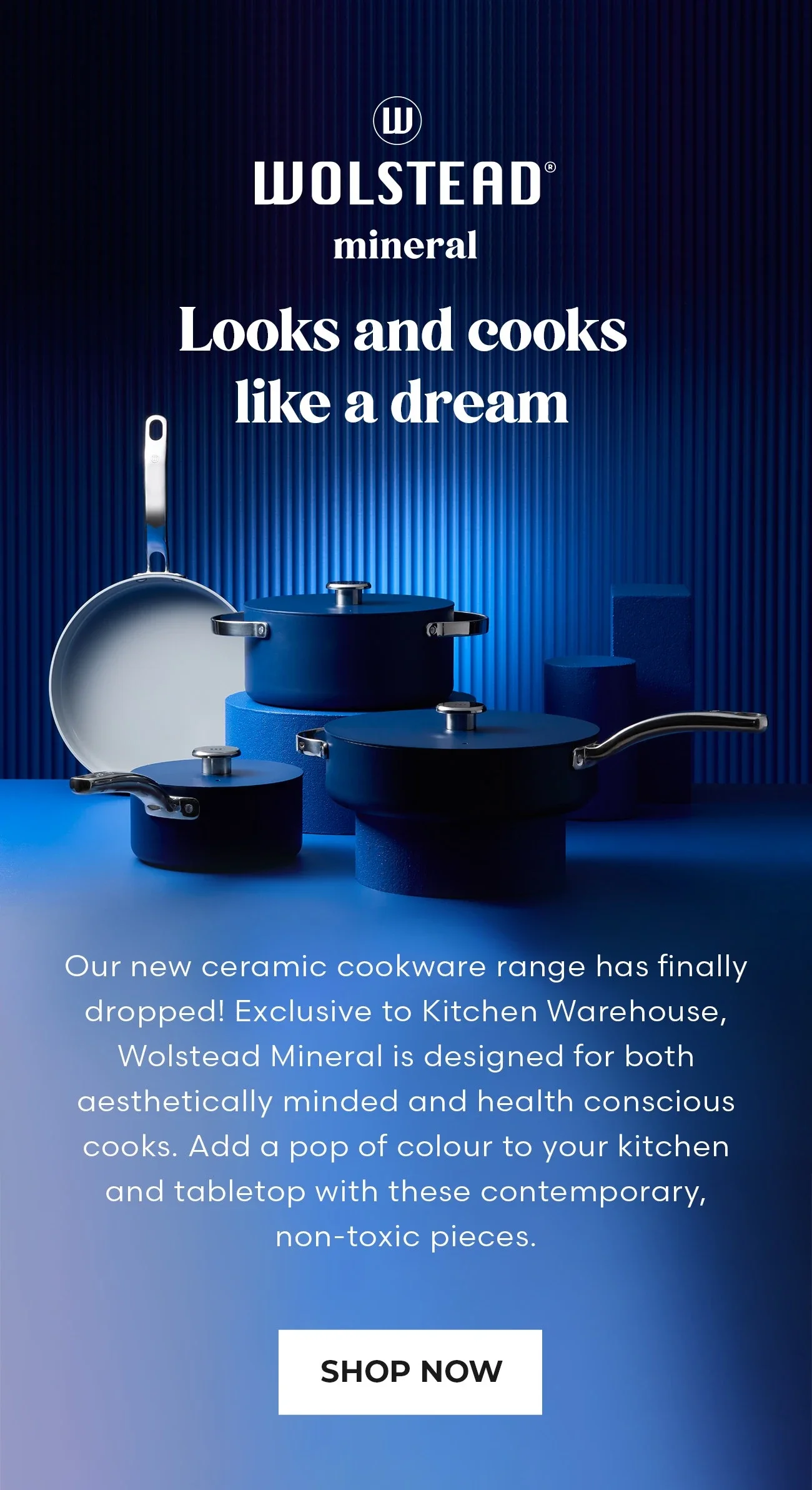 Wolstead Mineral 4pc Cookware Set Navy