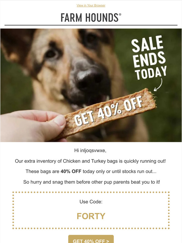 40% off bags