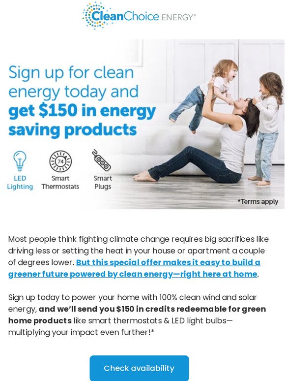 100% clean energy + green home products = max impact