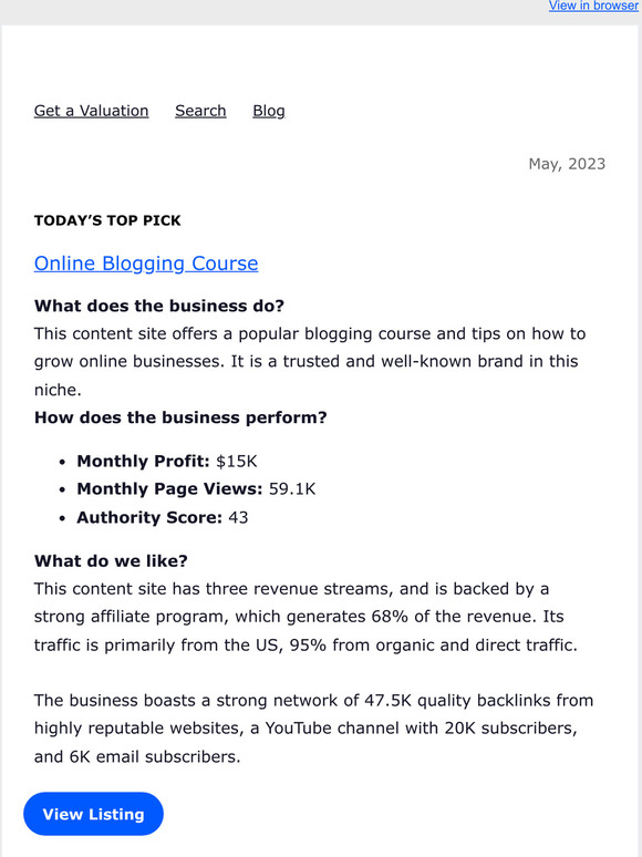 Course for Sale: Online Blogging | Generating $15K p/mo