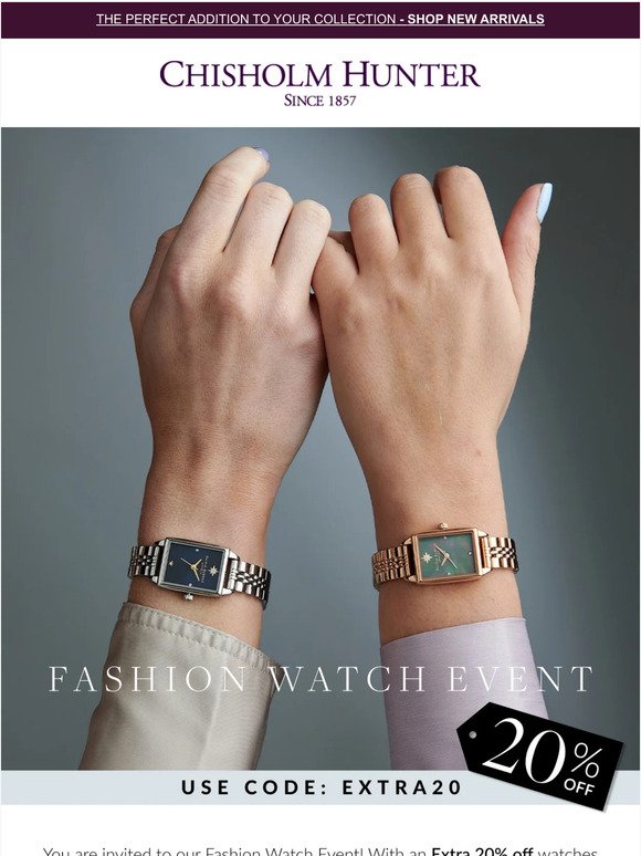 Get 20% off Fashion Watches