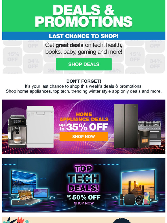 REMINDER: it's your LAST CHANCE to shop this week’s DEALS & PROMOTIONS.