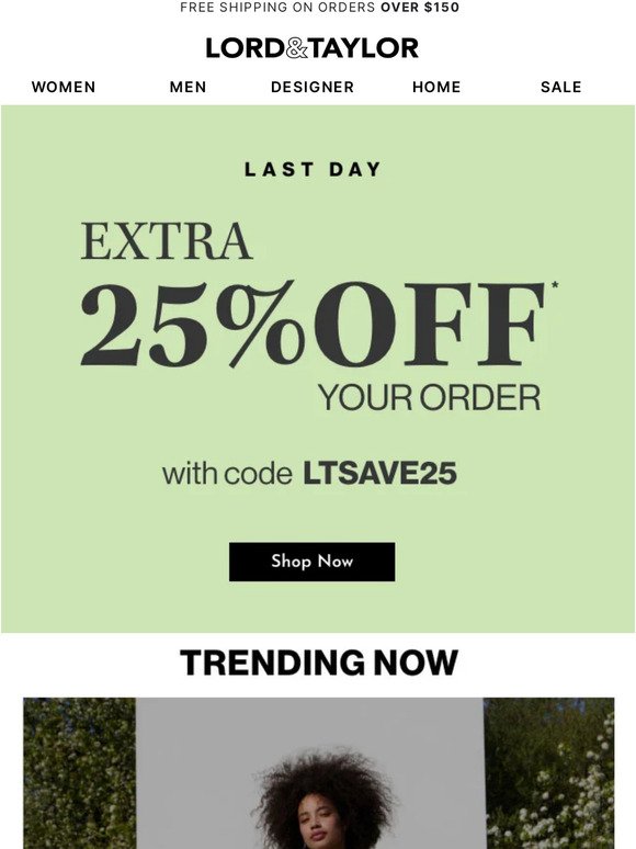 Last Day for extra 25% off: Hurry!